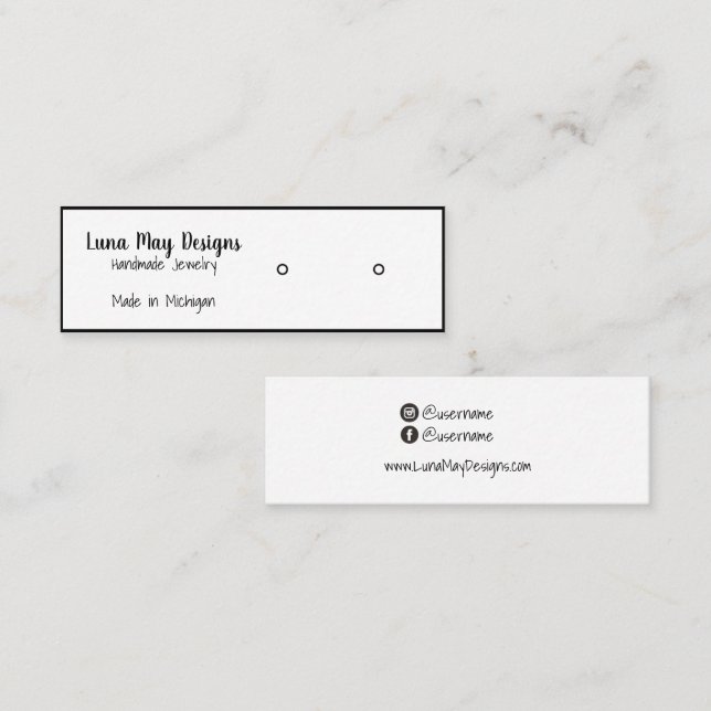 Modelo de cartão de negócios para Exibição de Joia (Frente/Verso)