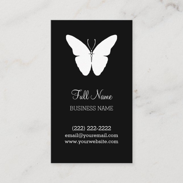 Modelo de cartão de negócios preto & branco da (Frente)