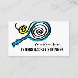 modelo de cartão de negócios Tênis Racket Stringer