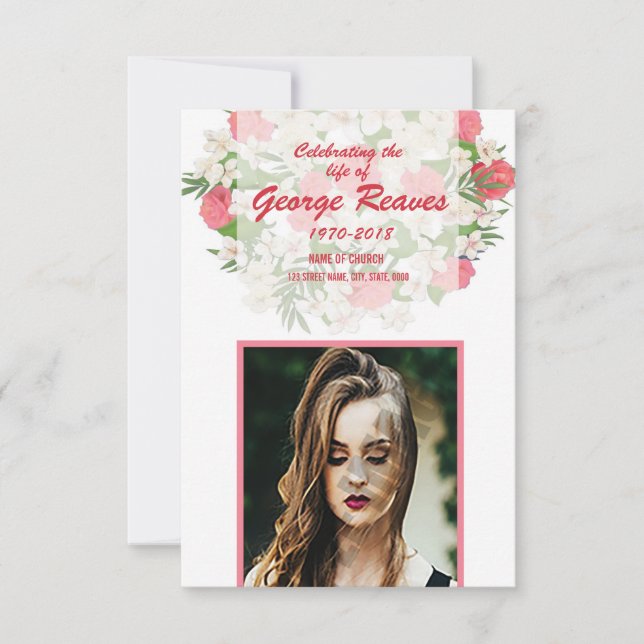 Modelo de Cartão de Oração Funerário (Frente)