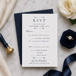 Modelo de Cartão de RSVP de Casamento Luxuoso Mini