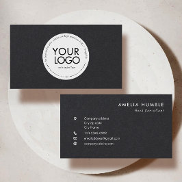 Modelo de cartão de visita com logotipo circular p
