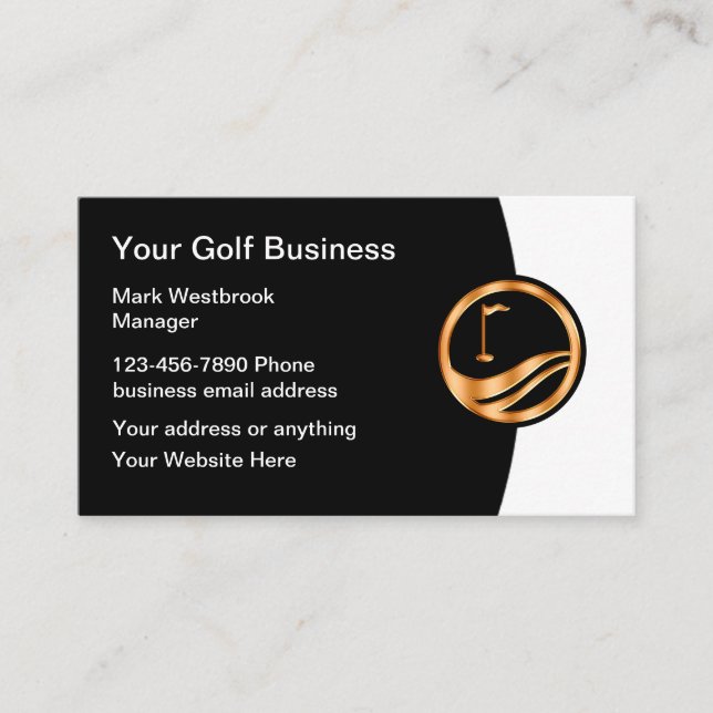 Modelo de cartão de visita com tema de golfe sofis (Frente)