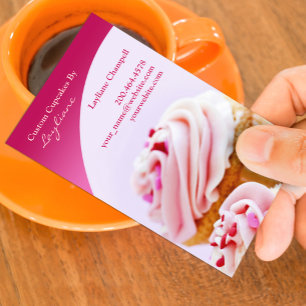 Modelo de cartão de visita de cupcakes de padaria