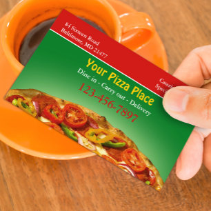 Modelo de cartão de visita de pizzaria