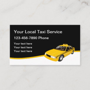 Modelo de cartão de visita de táxi amarelo moderno
