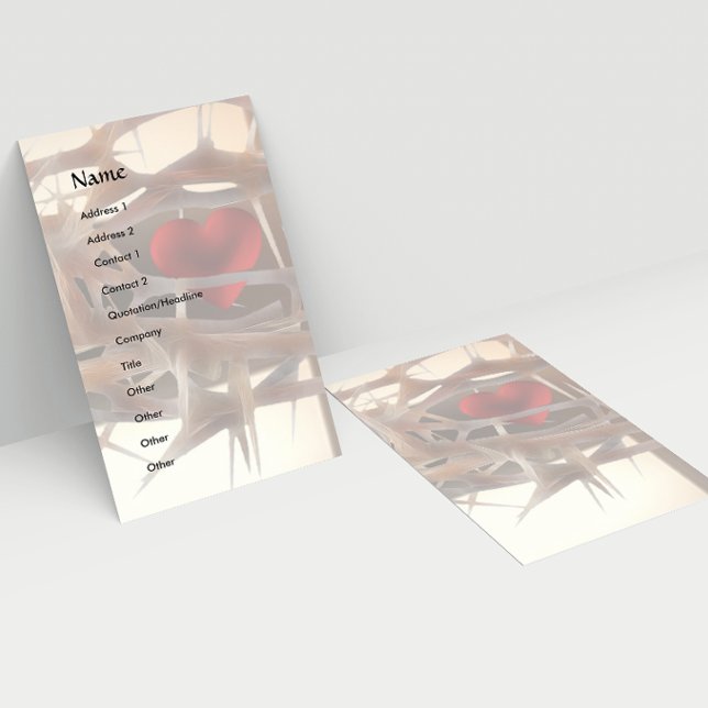 modelo de cartão de visita do Precioso Heart (Criador carregado)