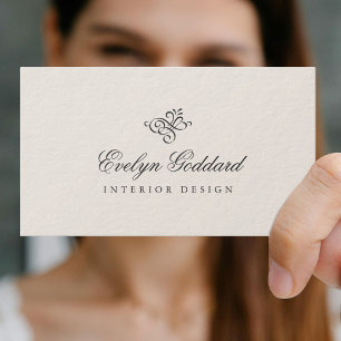 Modelo de cartão de visita elegante luxuoso ecru