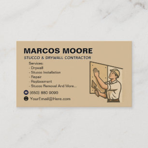 Modelo de cartão de visita para drywall e reboco d