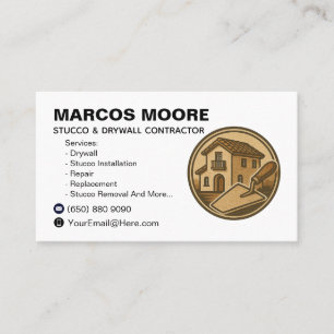 Modelo de cartão de visita para drywall e reboco d