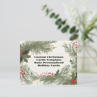 Modelo de Cartão Personalizado de Natal Cartão de