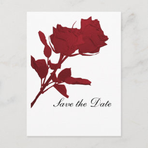Modelo de cartão postal Save the Date com Rosa Ver