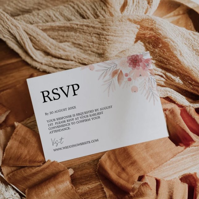 Modelo de cartão RSVP de Casamento de Flores Selva (Criador carregado)