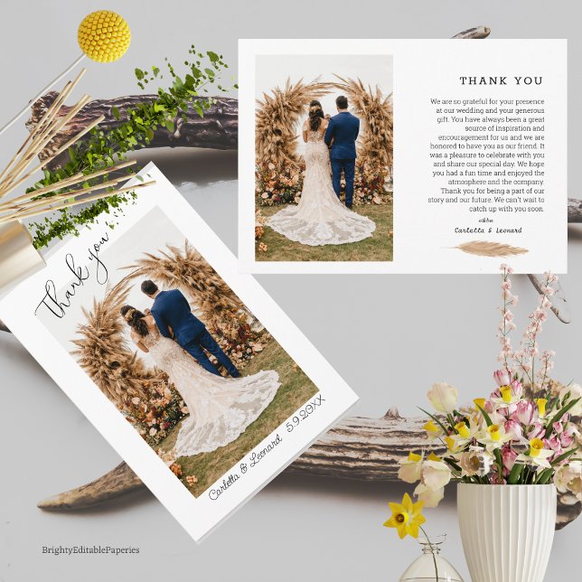 Modelo de Cartões de agradecimentos de fotos. (Criador carregado)