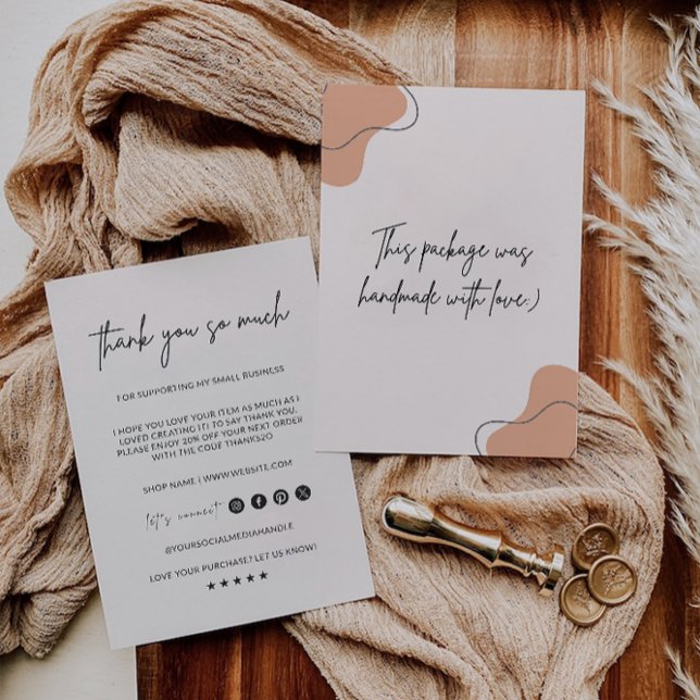 Modelo de Cartões de agradecimentos para pequenas  (Small Business Thank You Card Template,)