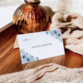 Modelo de Cartões de Assento para Casamento Azul