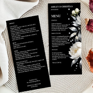 Modelo de casamento boho elegante preto e branco