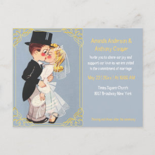 Modelo de casamento de desenhos animados e bonitos