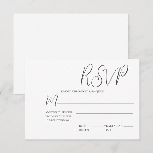 Modelo de casamento RSVP (Frente/Verso)