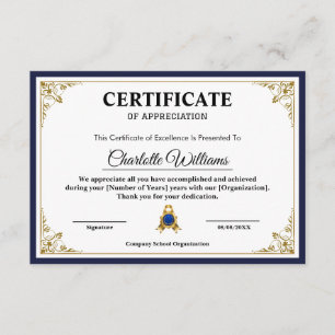 Modelo de Certificado de Apreciação Clássico