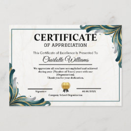 Modelo de Certificado de Apreciação Editável
