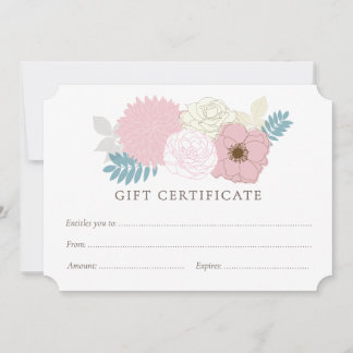 Modelo de Certificado de Presente da Loja de Flora