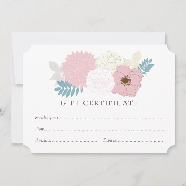 Modelo de Certificado de Presente da Loja de Flora (Frente)