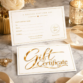 Modelo de Certificado de Presente em Ouro Elegante