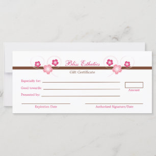 Modelo de Certificado de Presente Sakura Rosa