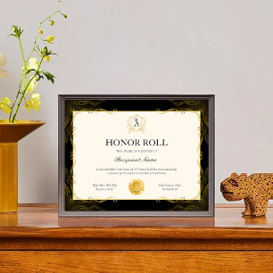 Modelo de Certificado de Quadro de Honra Editável