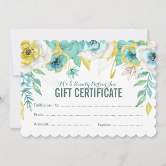 Modelo de Certificado Floral de Presente Pintado T