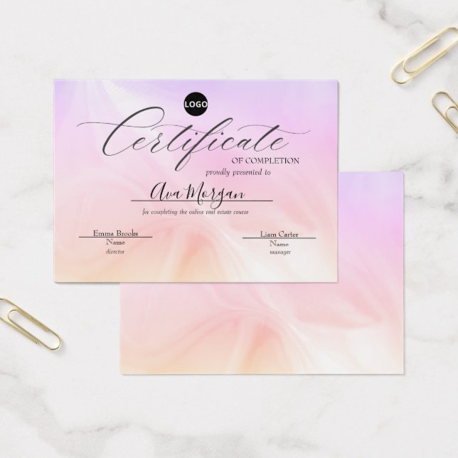 Modelo de Certificado Simples - Efeito Holográfico (Escritótio)