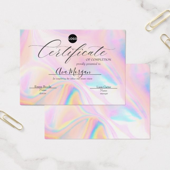 Modelo de Certificado Simples - Efeito Holográfico (Escritótio)