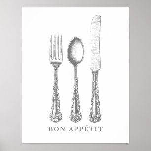 modelo de citação francesa Bon appétit poster