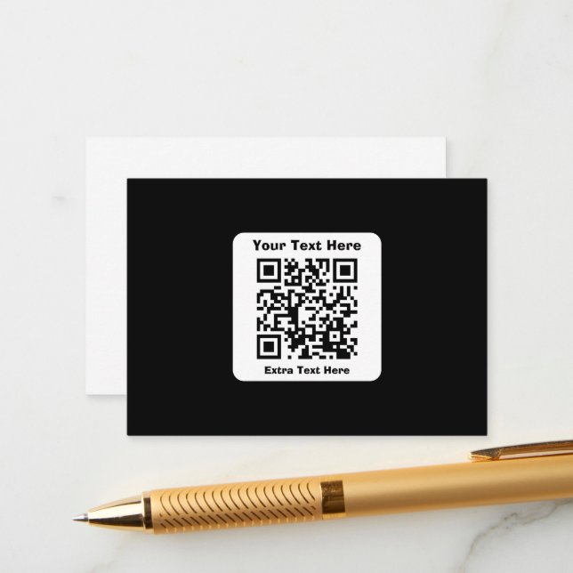 Modelo de Código QR digitalizável com texto editáv (Frente/Verso In Situ)