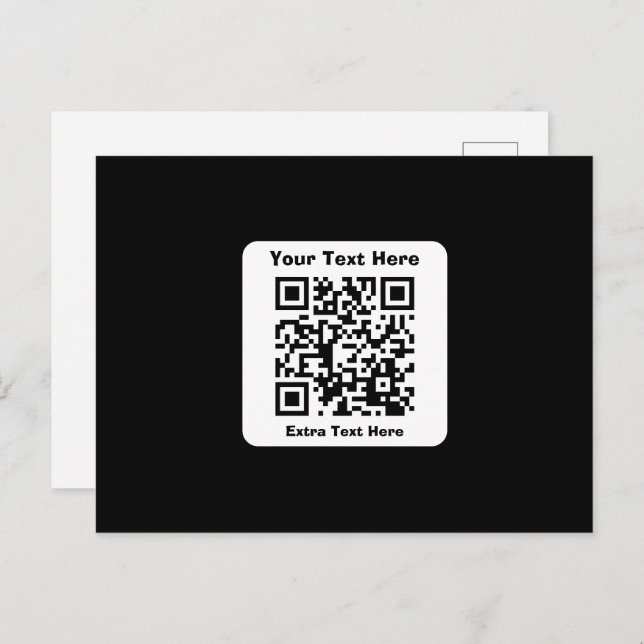 Modelo de Código QR digitalizável com texto editáv (Frente/Verso)