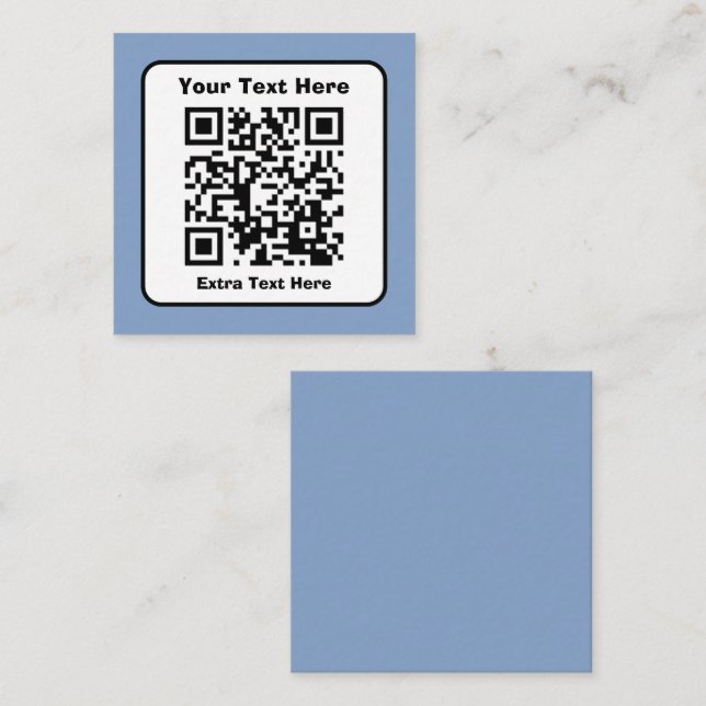 Modelo de código QR escaneável com texto editável (Frente/Verso)