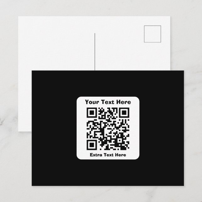 Modelo de código QR escaneável com texto editável (Frente/Verso)