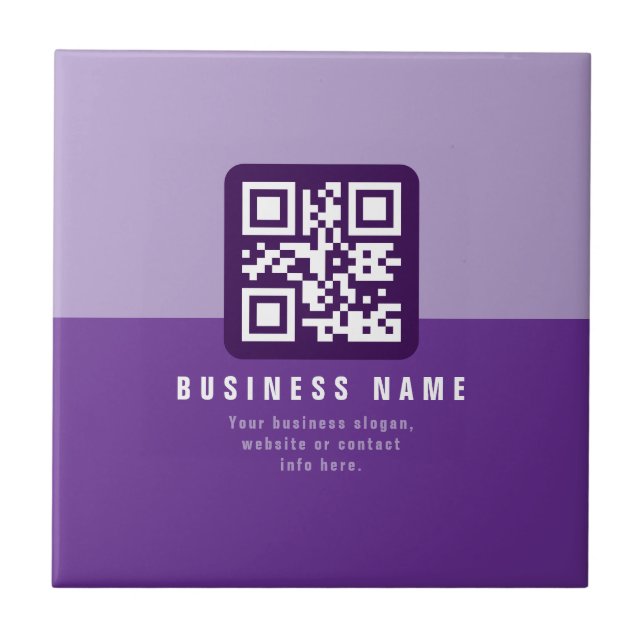 Modelo de código QR moderno editável | Púrpura (Frente)