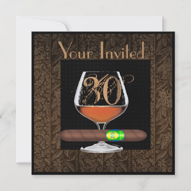 MODELO DE COGNAC DE CONVITES DE aniversário de 30  (Frente)