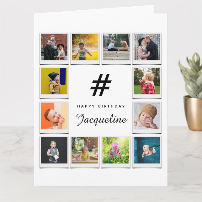 Modelo de Colagem de Fotos de Aniversário Qualquer (Planta pequena)