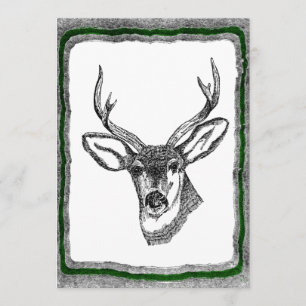 modelo de convite à reforma de Vintage Deer art