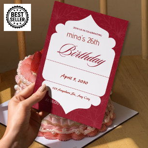 modelo de convite de aniversário de 26 anos para m