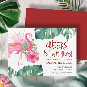 Modelo de Convite de Aniversário de 40 Anos Tropic