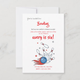 Modelo de convite de aniversário de boliche editáv