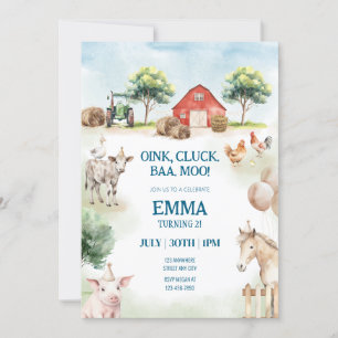 Modelo de convite de aniversário de fazenda editáv