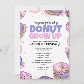 Modelo de convite de aniversário Donut Grow Up par