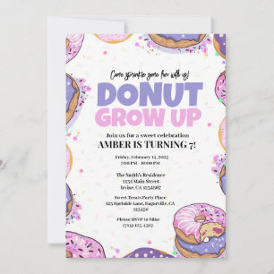 Modelo de Convite de Aniversário Donut Grow Up Qua