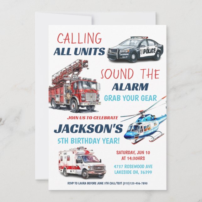 Modelo de Convite de Aniversário para Unidades de  (Frente)