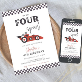 Modelo de Convite de Aniversário QUATRO Velocidade